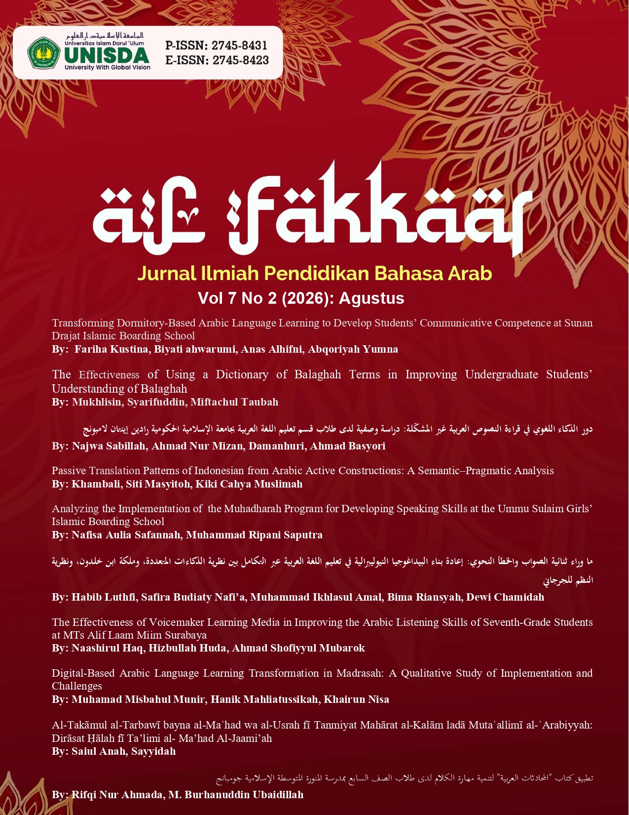 					View Vol. 7 No. 2 (2026): Agustus
				