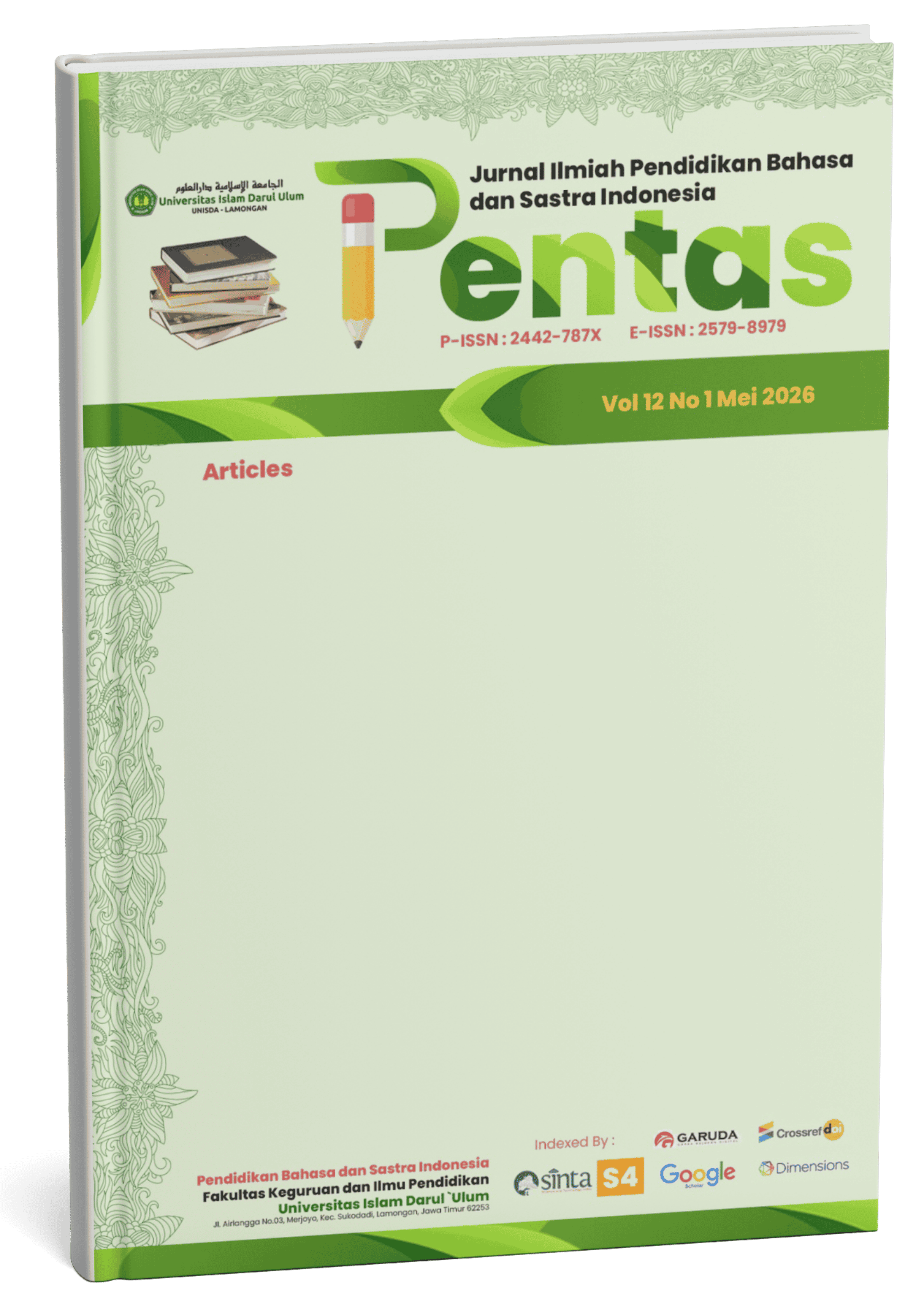 PENTAS : Jurnal Ilmiah Pendidikan Bahasa dan Sastra Indonesia